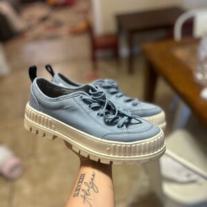 Palladium Light Blue and Cream Sneakers